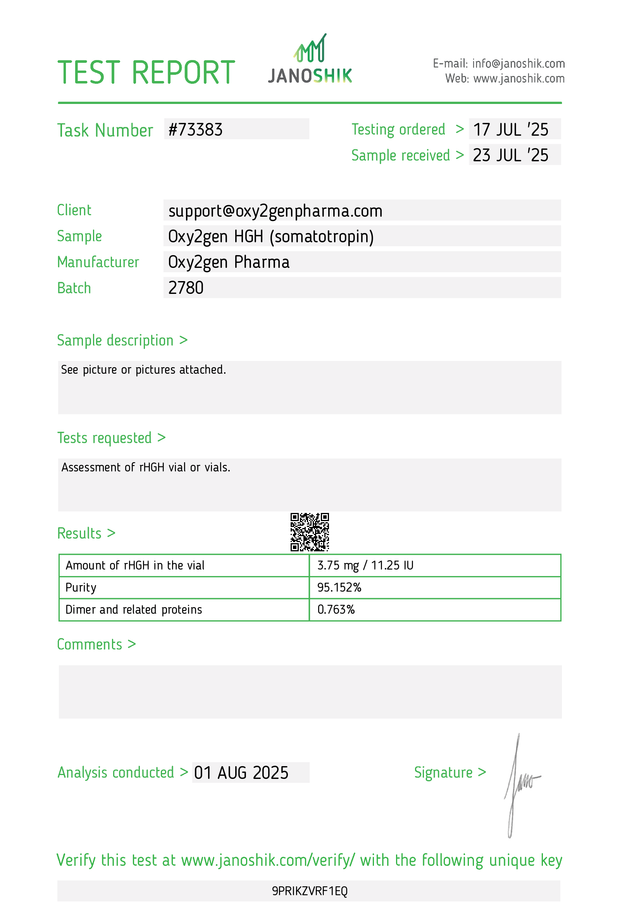 (HGH) Recombinant Human Growth Hormone 3,64mg / 10ui