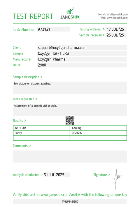 IGF-1 LR3 (Receptor Grade) Vial 1.3 mg